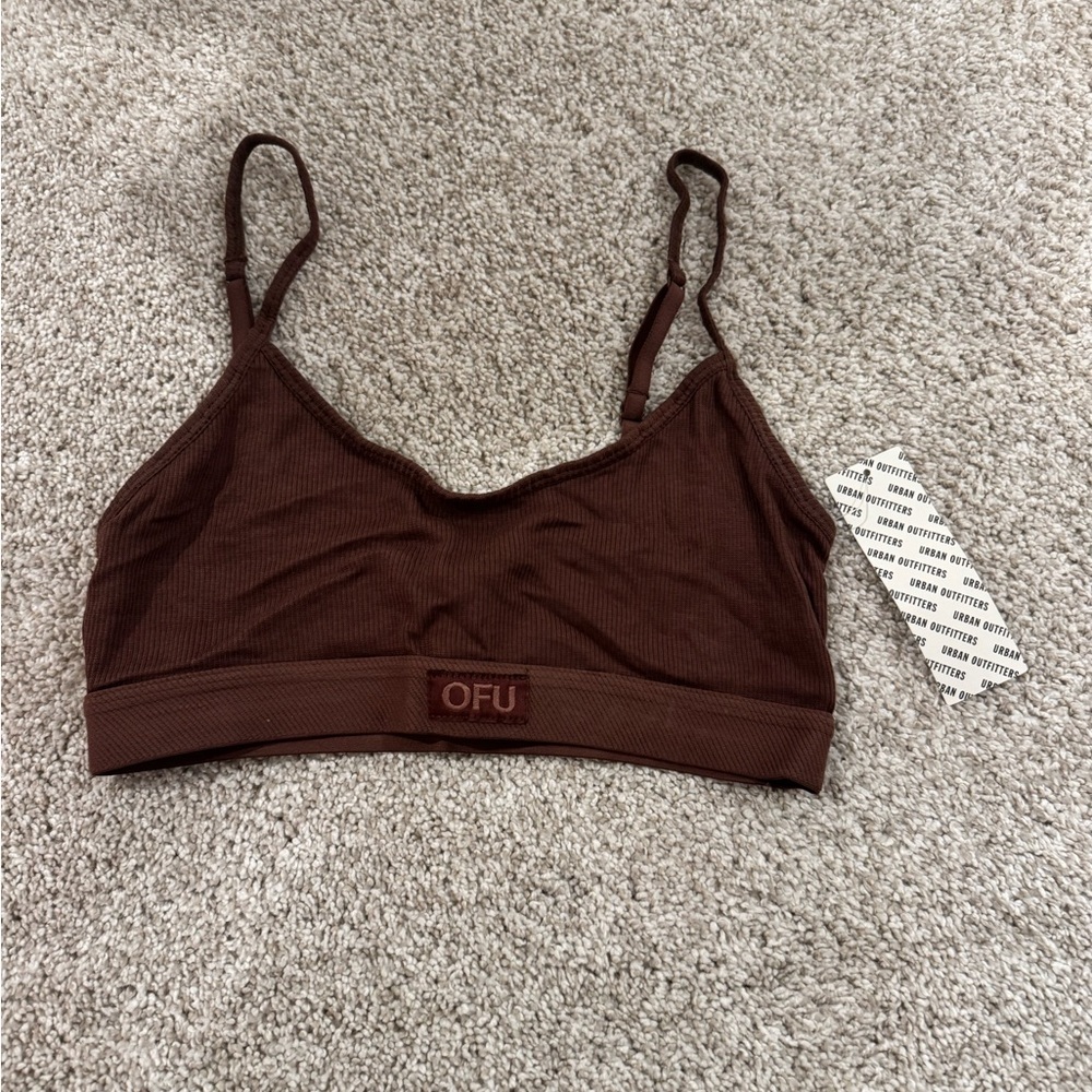 Women's Ribbed Bralette in Brown
